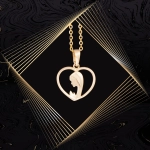 W859 Złoty wisiorek. Złoty medalik. Serduszko. Matka Boska. 585