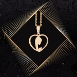 W859 Złoty wisiorek. Złoty medalik. Serduszko. Matka Boska. 585