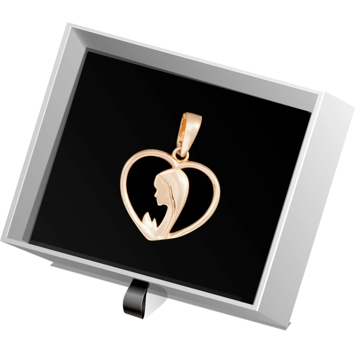 W859 Złoty wisiorek. Złoty medalik. Serduszko. Matka Boska. 585