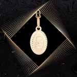 W860 Złoty wisiorek. Złoty medalik. Matka Boska z dzieciątkiem. 585