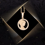 W861 Złoty wisiorek. Złoty medalik z cyrkoniami. Matka Boska. 585