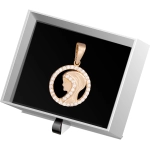 W861 Złoty wisiorek. Złoty medalik z cyrkoniami. Matka Boska. 585