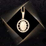 W862 Złoty wisiorek. Medalik Niepokalanego Poczęcia. Cudowny medalik. 585