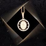 W862 Złoty wisiorek. Medalik Niepokalanego Poczęcia. Cudowny medalik. 585