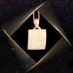 W865 Złoty wisiorek. Matka Boska z dzieciątkiem. 585