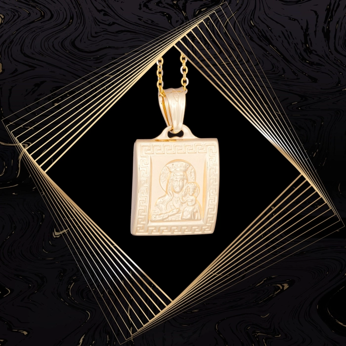 W865 Złoty wisiorek. Matka Boska z dzieciątkiem. 585