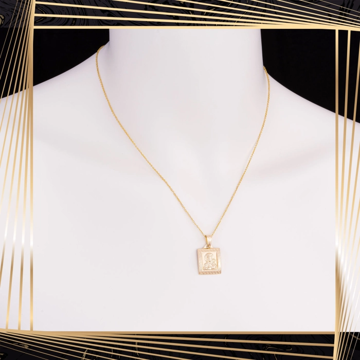 W865 Złoty wisiorek. Matka Boska z dzieciątkiem. 585