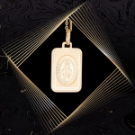 W866 Złoty wisiorek. Medalik Niepokalanego Poczęcia. Cudowny medalik. 585