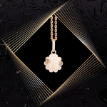 W731 Złoty medalik. Matka Boska z dzieciątkiem. 585