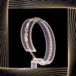 B324 Złota bransoletka z owalnymi elementami. 585