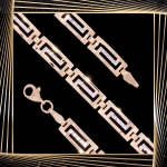 B346 Złota bransoletka. Elementowa z wzorem greckim. 585