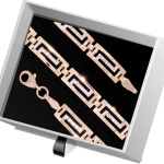 B346 Złota bransoletka. Elementowa z wzorem greckim. 585