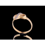 P463 Złoty pierścionek z cyrkoniami / kokoardka 333 /Jubi