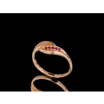 P512 Złoty pierścionek z cyrkoniami i rubinami  333