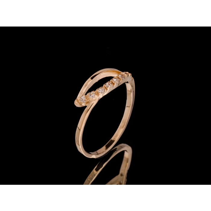 P535 Złoty pierścionek z cyrkoniami /585