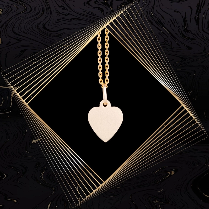 W730 Złoty medalik. Złote serduszko z Matką Boską. 585