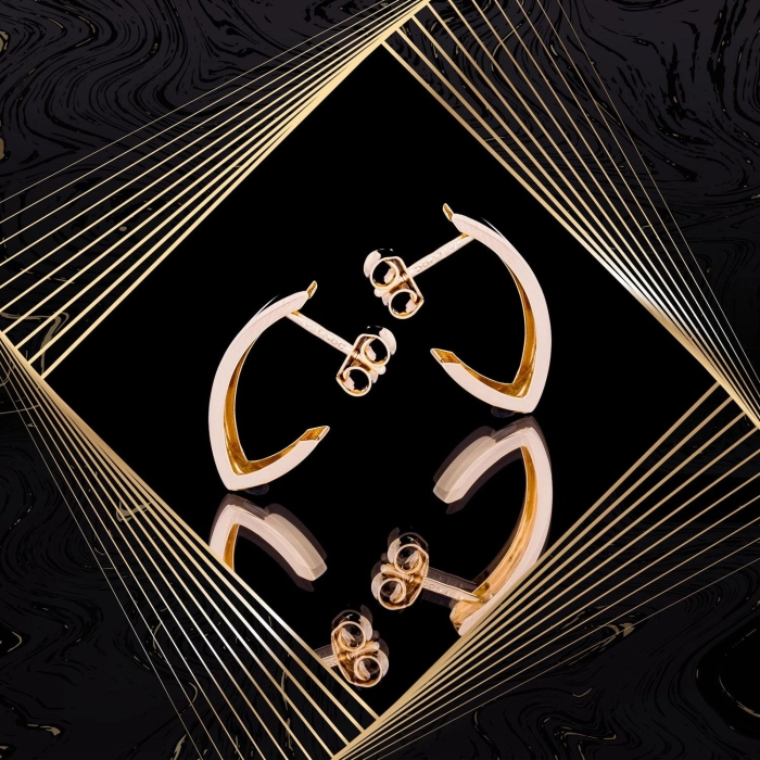 K1425 Złote kolczyki. Złote haczyki. 585