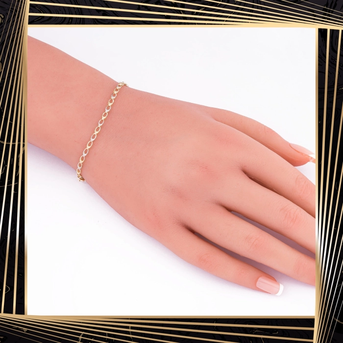 B353 Złota bransoletka. Elementowa. 585