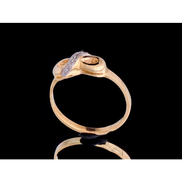 P463 Złoty pierścionek z cyrkoniami / kokoardka 333 /Jubi